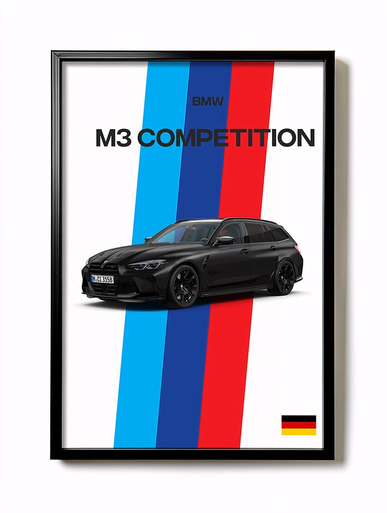BMW M3 Competition Poster | Sports Car Wall Art | Perfect Gift for Car ...
