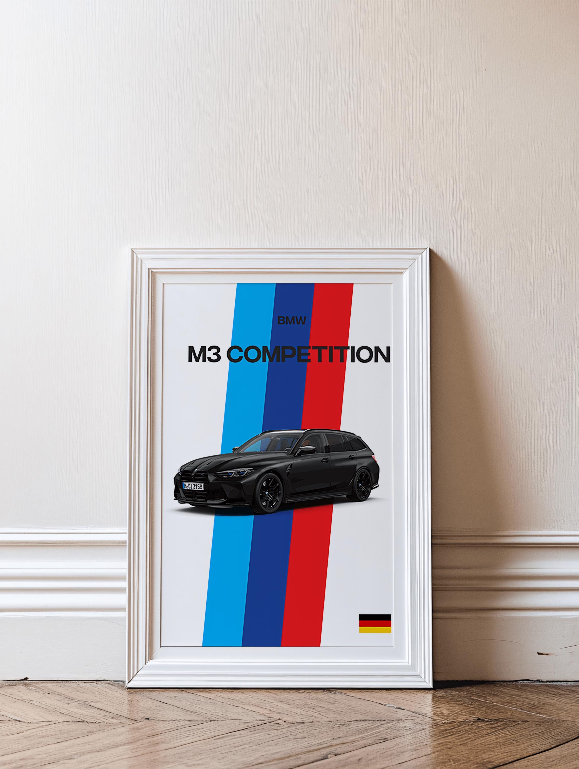 BMW M3 Competition Poster | Sports Car Wall Art | Perfect Gift for Car ...