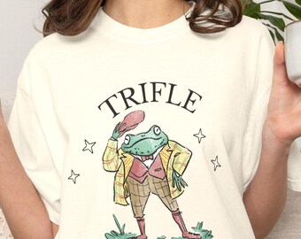 Whimsy Sassy Frog Shirt, Trifle Elsewhere Whimsical Bookish Humor Tee, Cottagecore Top,  Comfort Colors Tee