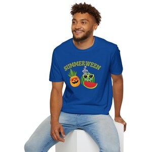 Summerween T-Shirt: Soft Cotton Halloween Theme Graphic Tee Royal