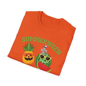 Summerween T-Shirt: Soft Cotton Halloween Theme Graphic Tee Orange