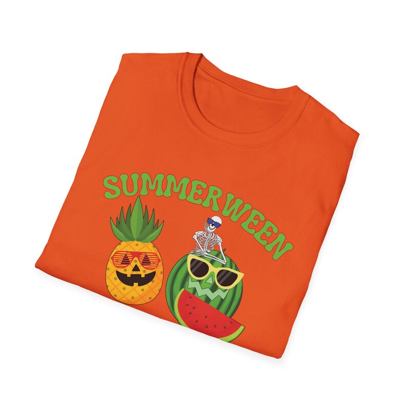 Summerween T-Shirt: Soft Cotton Halloween Theme Graphic Tee Orange