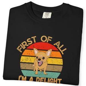 Retro Sunset Chihuahua T-Shirt: Comfort Colors Tee, Funny Dog Lover Gift