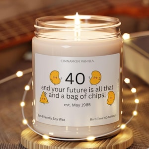 Personalized 40th Birthday Candle: Funny Soy Wax Gift