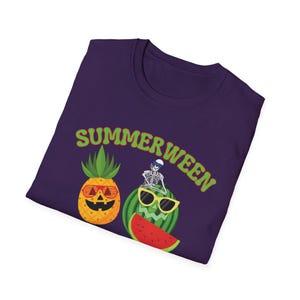 Summerween T-Shirt: Soft Cotton Halloween Theme Graphic Tee Purple