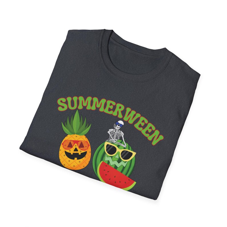 Summerween T-Shirt: Soft Cotton Halloween Theme Graphic Tee Dark Heather Grey