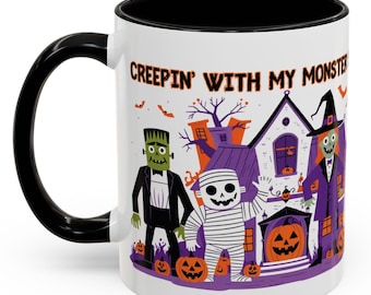 Taza de Halloween con nombre personalizado: temática de Monster Squad de los 90