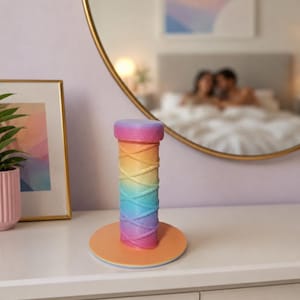 Dildo Suction Cup Handle Adapter, Katana Style – Matte Rainbow Comfort Grip
