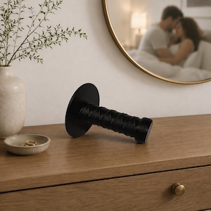 Dildo Suction Cup Comfort Grip Handle Adapter - Katana Styled Black. Naughty gift for him, her or yourself!