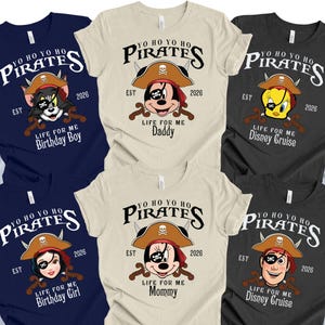 Disney Pirates of Caribbean Shirt, Custom Disney Pirates Family Shirts, Pirate Tee, Pirate's Life, Disney Cruise Shirt, Mickey and Friends
