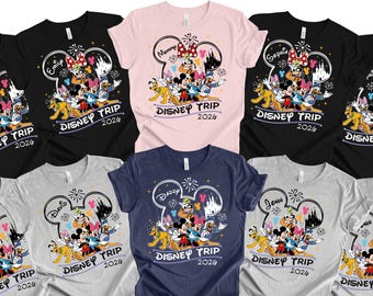 Camiseta personalizada de viaje a Disney 2026, camiseta con nombre, camiseta familiar, camiseta de vacaciones familiares, camiseta a juego para viajes familiares a Disney