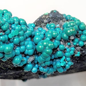 Chrysocolla on Quartz - Rare Boytroidal from Tentadora Mine Peru