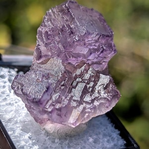 Purple Stepped Fluorite Thumbnail, Rare Locality, Rancennes France