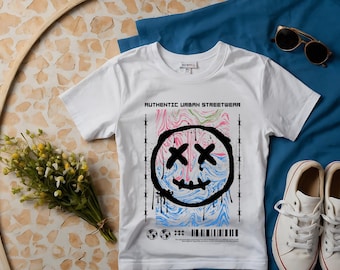 Smiley Face Graphic Tee - Urban Skate Style Shirt