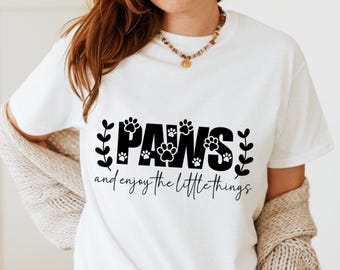 Dog Lover Shirt, Minimalist Paw Print, Soft Cotton (Unisex S-XXL)