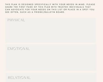 Postpartum Nourishment Planner