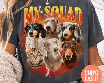 Comfort Colors® Shirt Custom Dog Shirt, Name Custom Dog Portrait Personalized Shirt, Photo Custom Pet Shirt, Custom Bootleg Shirt 90's Tee