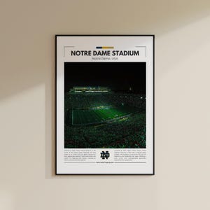 Stampa dello stadio di Notre Dame / Poster dei Notre Dame Fighting Irish / Stampa vintage NFL / Collage di football americano / Arte murale stampabile / Stampa da viaggio