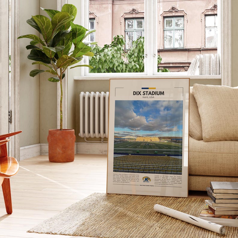 Dix Stadium Print Kent State Golden Flashes Poster Vintage NFL Print