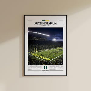Stampa stadio Autzen / Poster Oregon Ducks / Stampa NFL vintage / Collage Football / Arte murale stampabile / Stampa di viaggio / Ann Arbor