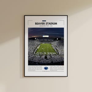Stampa Beaver Stadium / Poster Penn State Nittany Lions / Stampa NFL vintage / Collage Football / Arte murale stampabile / Stampa da viaggio