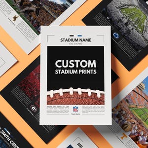 Richiedi la tua stampa dello stadio e della squadra / Stampa NFL vintage / Collage di football / Arte murale stampabile / Poster di viaggio / Poster personalizzato