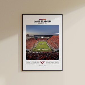 Stampa Lane Stadium / Poster Virginia Tech Hokies / Stampa NFL vintage / Collage Football / Arte murale stampabile / Stampa di viaggio / Ann Arbor