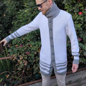 Handknit Cardigan for Men DIY Knitting Pattern Cardigan with Inserts for Men Easy Men’s Cardigan Pattern Beginner Knitting Pattern for Men