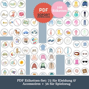 Wardrobe and Toy Labels for Children | Montessori | Nursery Organization | Daycare & School | PDF Download