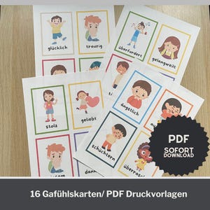 Gevoelskaarten – digitaal knutselsjabloon: gevoelens met en zonder tekst, PDF-formaat waarmee kinderen op een speelse manier emoties kunnen herkennen en benoemen