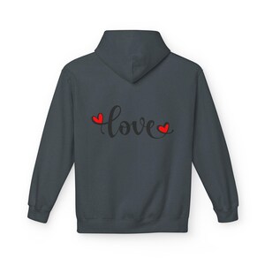 Love Fleece Hoodie, Custom Cotton Blend Sweatshirt, Sustainable Jumper image 4