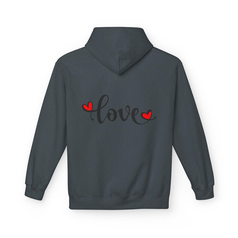 Love Fleece Hoodie, Custom Cotton Blend Sweatshirt, Sustainable Jumper image 4