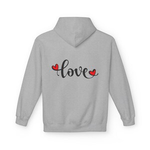 Love Fleece Hoodie, Custom Cotton Blend Sweatshirt, Sustainable Jumper image 6