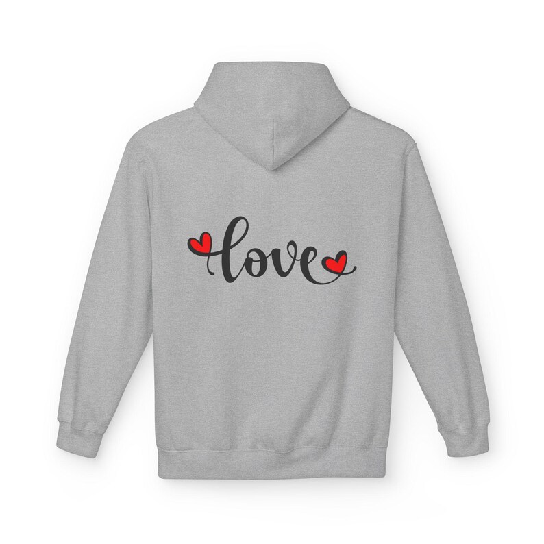 Love Fleece Hoodie, Custom Cotton Blend Sweatshirt, Sustainable Jumper image 6