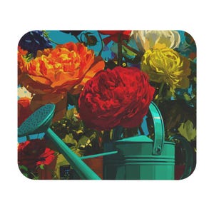 Vibrant Floral Mouse Pad - Colorful Desk Accessory for Garden Lovers, Home Office Decor, Gift for Her, Spring Decor, Office Supplies