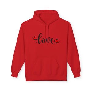 Love Fleece Hoodie, Custom Cotton Blend Sweatshirt, Sustainable Jumper image 7