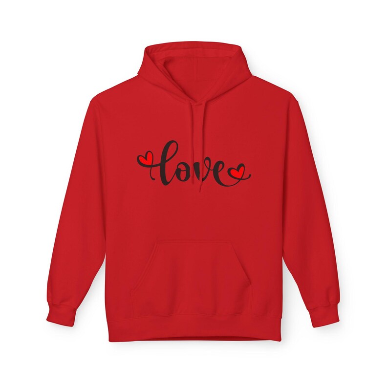 Love Fleece Hoodie, Custom Cotton Blend Sweatshirt, Sustainable Jumper image 7