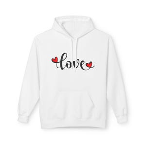 Love Fleece Hoodie, Custom Cotton Blend Sweatshirt, Sustainable Jumper image 2