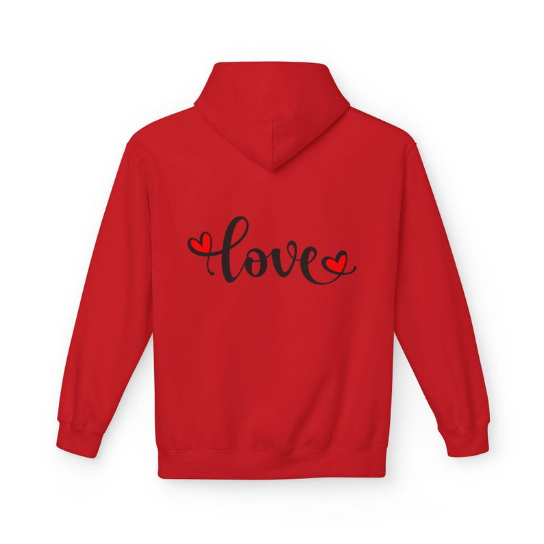 Love Fleece Hoodie, Custom Cotton Blend Sweatshirt, Sustainable Jumper image 8