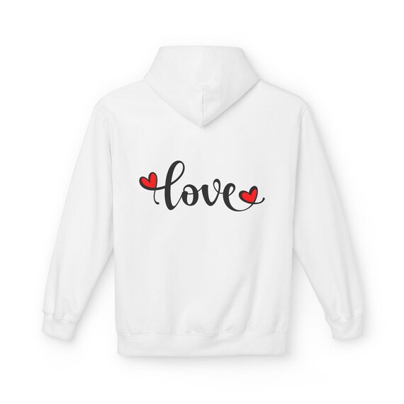 Love Fleece Hoodie, Custom Cotton Blend Sweatshirt, Sustainable Jumper