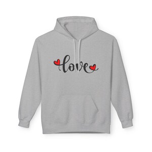 Love Fleece Hoodie, Custom Cotton Blend Sweatshirt, Sustainable Jumper image 5