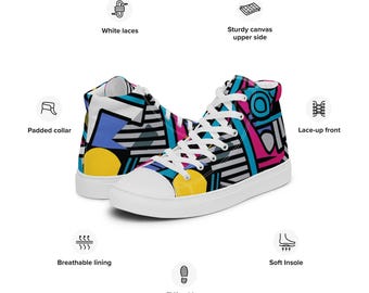 Fun Graphic Artistic high top canvas sneakers