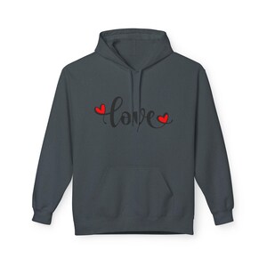 Love Fleece Hoodie, Custom Cotton Blend Sweatshirt, Sustainable Jumper image 3