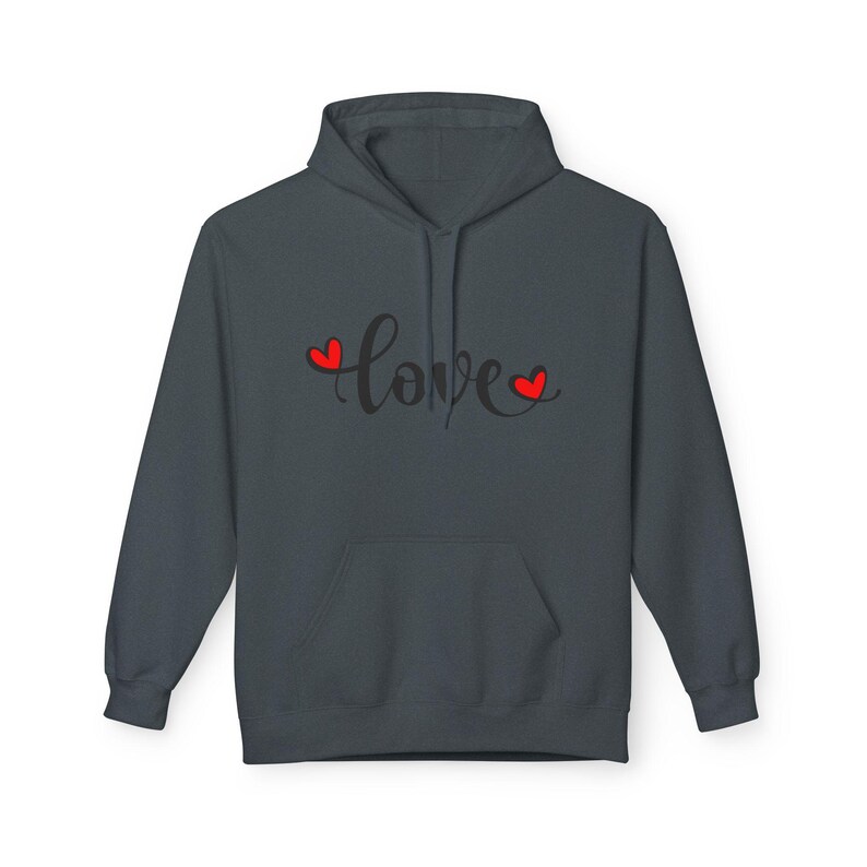 Love Fleece Hoodie, Custom Cotton Blend Sweatshirt, Sustainable Jumper image 3