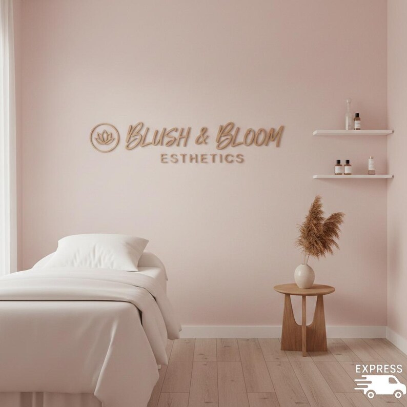 Studio Name Sign Personalized Studio Name Sign, 3D Wooden Business Logo, Interior Wall ...