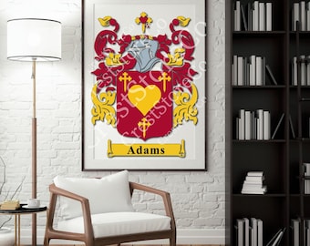 Adams Family Crest, Digital Download, Shields, Surnames, Ancestry, Coat of arms svg