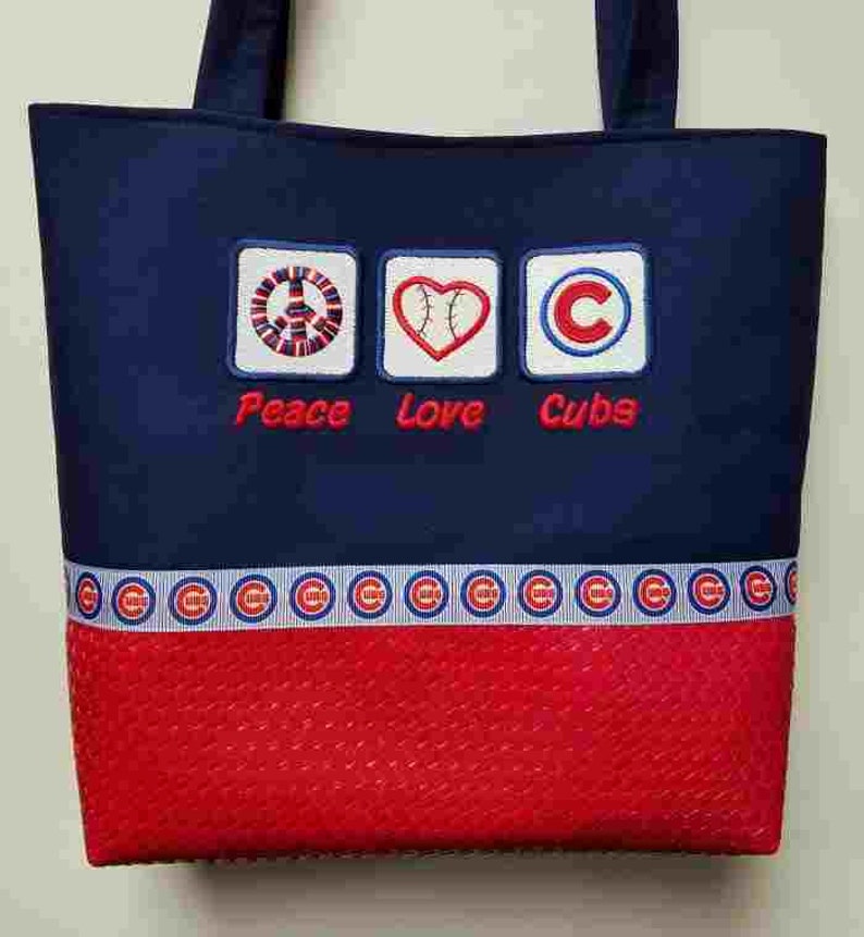 Chicago Cubs Peace Love Cubs Purse Etsy