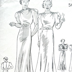 1930s evening gown pattern sewing dress pattern by Butterick 7059 vintage 1930s dress pattern  Bust 40 inches
