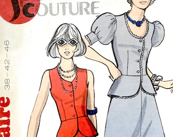Marie Claire 24461 Special Couture Mod Vintage Sewing Pattern Skirt and Top Size 38-40-42 French Sizing