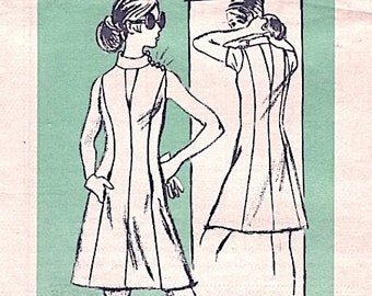 Prominent Designer M255 late 1960s Jeunesse Misses' Dress with Sleeve Length Options Vintage Sewing Pattern Uncut ff Bust 34